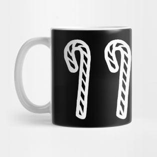 White Line Three Christmas Candy Canes Mug